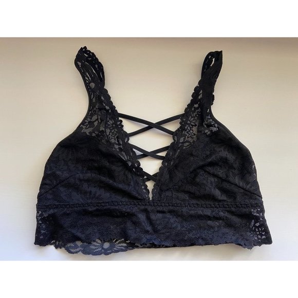 PINK Victoria's Secret Other - PINK Victoria's Secret Strappy Lace Bralette - Black - Women's Size Small S